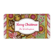 Aangepaste peperkoekkoekjes Kerstcadeau-etiketten Etiket (Voorkant)
