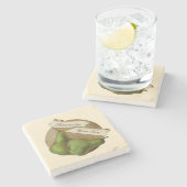 Aangepaste  perentroop oude school stenen onderzetter (Zijkant)