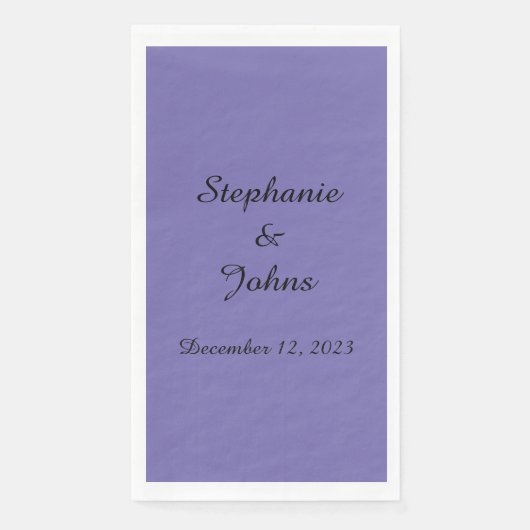 Aangepaste Periwinkle Violet bruiloft bruid bruide Servet (Voorkant)