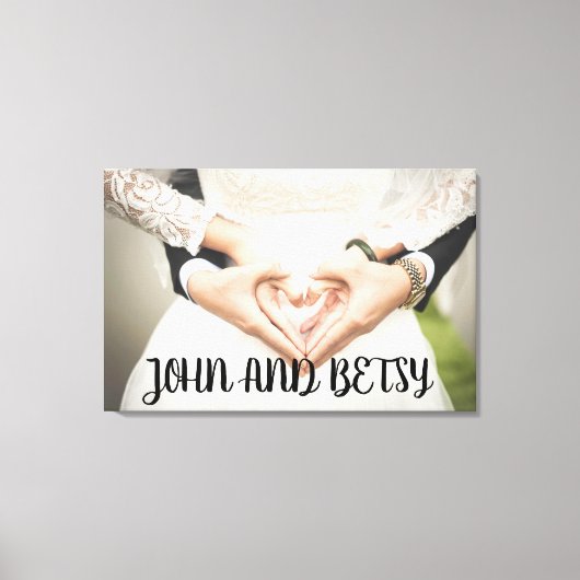 AANGEPASTE PERSONALISEERDE WEDDING FOTO STRETCHED  CANVAS AFDRUK (Voorkant)