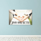 AANGEPASTE PERSONALISEERDE WEDDING FOTO STRETCHED  CANVAS AFDRUK (Insitu (Houten vloer))