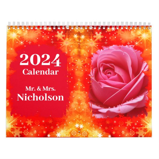 AANGEPASTE PERSONALISEREN RODE ROZEN KALENDER (Hoes)