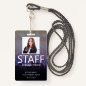Aangepaste Personeel Event Badge (Voorkant met draagriem)