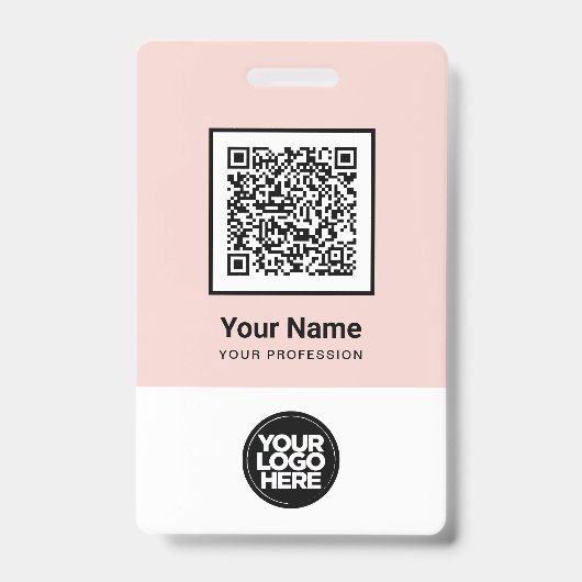 Aangepaste personeels QR-code barcode logo naam ba Badge (Voorzijde)