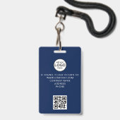 Aangepaste personeels QR-code evenement blauwe bad Badge (Achterkant met lanyard)
