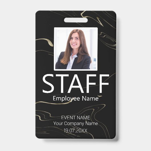 Aangepaste personeels QR-code evenement marmerbadg Badge (Voorzijde)