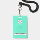 Aangepaste personeelsbarcode evenement groene badg badge (Achterkant met lanyard)