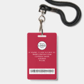 Aangepaste personeelsbarcode-evenement Rode Badge (Achterkant met lanyard)