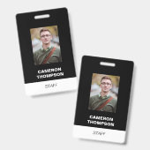 Aangepaste personeelsfoto badge (Voor- en achterkant)