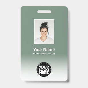 Aangepaste personeelsfoto Gradiënt saliegroen Badge