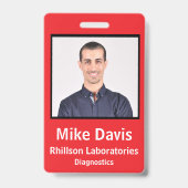 Aangepaste Personeelsfoto ID Badge (Voorzijde)