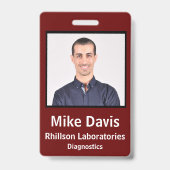Aangepaste Personeelsfoto ID Badge (Voorzijde)