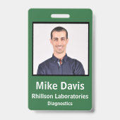 Aangepaste Personeelsfoto ID Badge (Voorzijde)