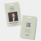 Aangepaste personeelsfoto ID-badge met QR-code Badge (Voor- en achterkant)