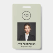 Aangepaste personeelsfoto ID-badge met QR-code Badge (Voorzijde)