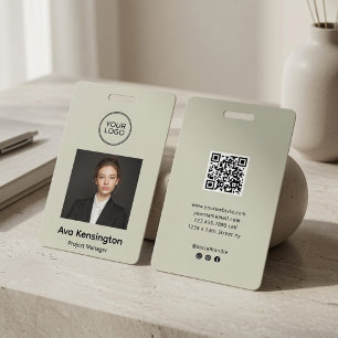 Aangepaste personeelsfoto ID-badge met QR-code Badge