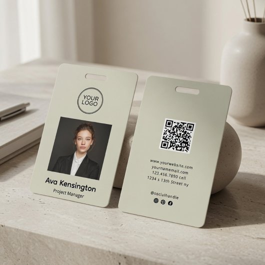 Aangepaste personeelsfoto ID-badge met QR-code Badge