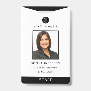 Aangepaste personeelsfoto met bedrijfslogo ID-kaar Badge