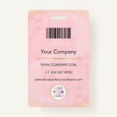 Aangepaste Personeelsfoto Naam Badge met Logo QR (Achterkant)