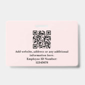 Aangepaste personeelsfoto, QR-code, logo, naamkaar Badge (Achterkant)