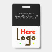 Aangepaste Personeelsfoto, QR-code, Logo, Naamkaar Badge (Achterkant)