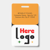 Aangepaste personeelsfoto, QR-code, logo, naamkaar Badge (Achterkant)
