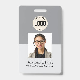 Aangepaste personeelsfoto, streepjescode, logo, na badge