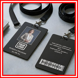 Aangepaste personeelsfoto, streepjescode, logo, na badge