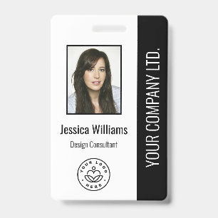 Aangepaste personeelsfoto, streepjescode, logo, na badge
