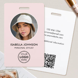 Aangepaste personeelskaart met moderne ronde foto badge