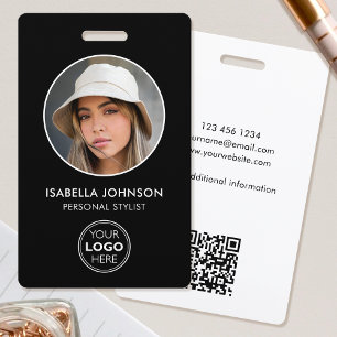 Aangepaste personeelskaart met moderne ronde foto badge