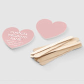 Aangepaste persoonlijke BABY PINK HEART WEDDING FA Handwaaier (Niet-gemonteerd)