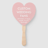 Aangepaste persoonlijke BABY PINK HEART WEDDING FA Handwaaier (Voorkant)