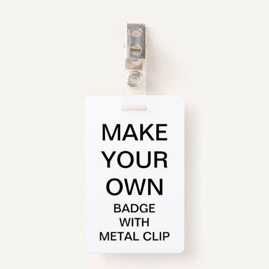 Aangepaste persoonlijke BADGE met METALE CLIP (Voorkant met clip)