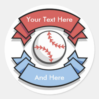 Aangepaste persoonlijke Baseball-Stickers Ronde Sticker