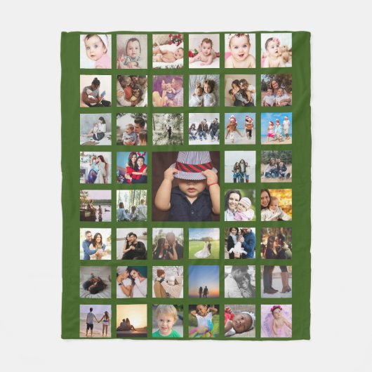 Aangepaste persoonlijke DIY-aangepast fotocollage  Fleece Deken (Voorkant)