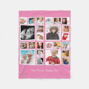 Aangepaste persoonlijke DIY-aangepast fotocollage Fleece Deken