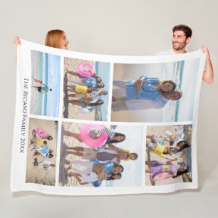 Aangepaste persoonlijke DIY-aangepast fotocollage Fleece Deken