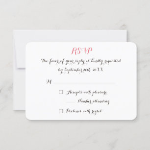 Aangepaste Persoonlijke Elegante Trouw-RSVP Uitnod RSVP Kaartje