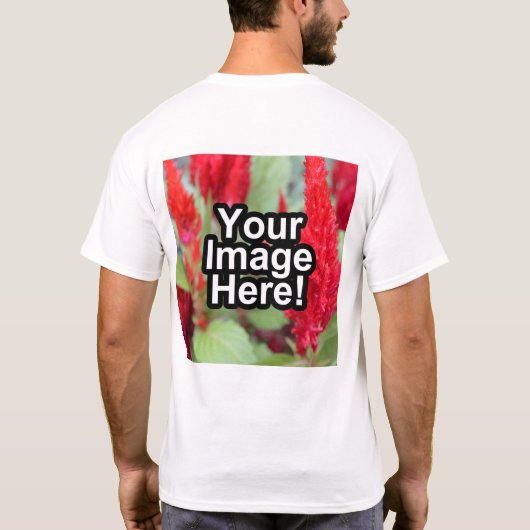 Aangepaste persoonlijke foto Afgedrukt op T-Shirt (Achterkant)