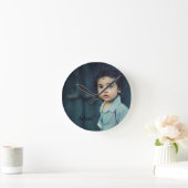 Aangepaste persoonlijke foto- en tekst ronde klok (Huis)