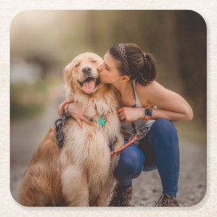 Aangepaste persoonlijke foto vierkante kartonnen onderzetter