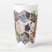 Aangepaste persoonlijke foto's van de Honeycomb-fa Latte Mok (Voorkant)