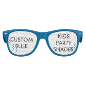 Aangepaste persoonlijke Kinder Blauwe Retro Party  Kinder Zonnebril (Voorkant)
