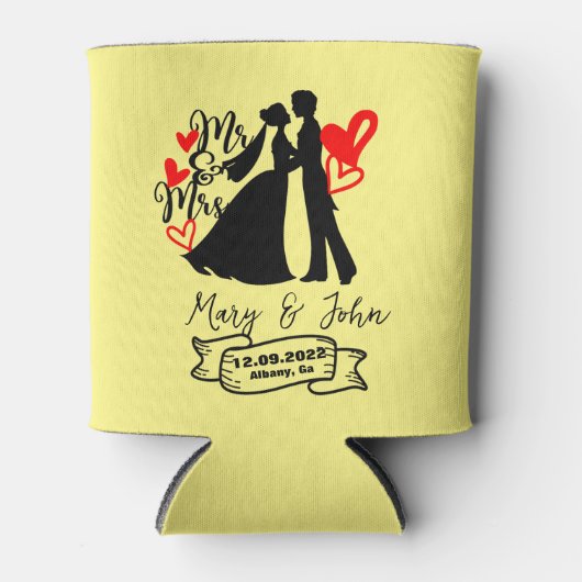 Aangepaste persoonlijke Koelbox voor bier voor bru Blikjeskoeler (Voorkant)