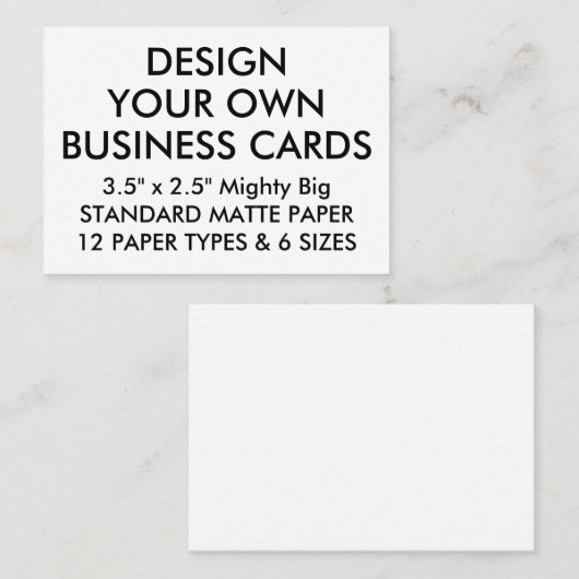 Aangepaste persoonlijke MATTE Visitekaartjes van 3 (Voorkant / Achterkant)