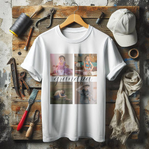 Aangepaste Persoonlijke Moderne Koele 4 Foto Colla T-shirt
