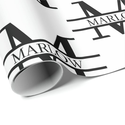 Aangepaste persoonlijke monogram naam legant cadeaupapier (Rol Hoek)