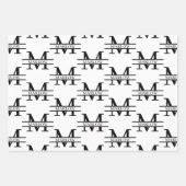 Aangepaste persoonlijke monogram naam legant inpakpapier vel (Voorkant)