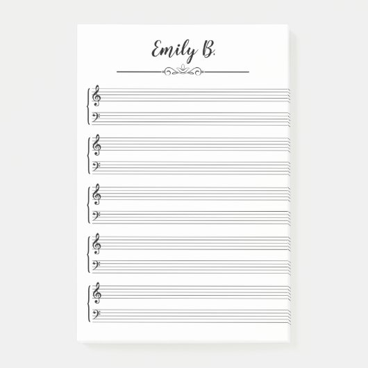 Aangepaste persoonlijke muziek post-it® notes (Voorkant)